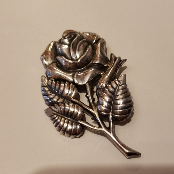 Jewelry Antique Sterling Silver Rose Pin Poshmark